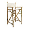 Bamboo Bar Stool Directors Chair White 58X44X115Cm
