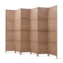 Panel Room Divider Screen Privacy Rattan Timber Foldable Hand Woven