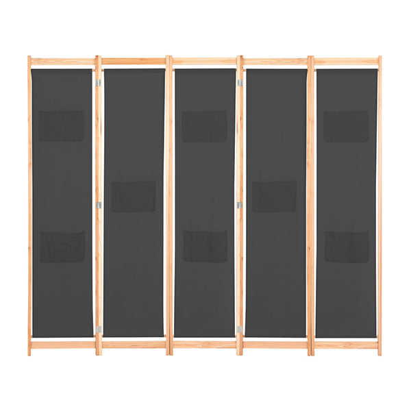 5 Panel Room Divider 200X170X4 Cm Fabric
