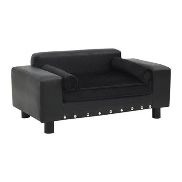 Dog Sofa Black 81X43X31 Cm Plush And Faux Leather