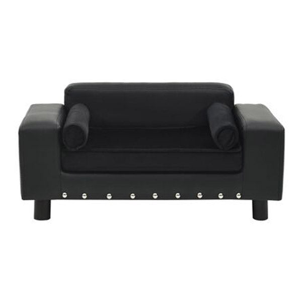 Dog Sofa Black 81X43X31 Cm Plush And Faux Leather