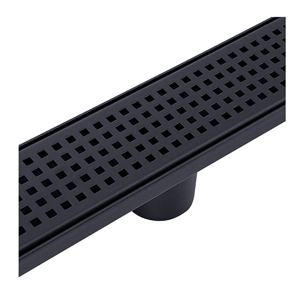 1000Mm Bathroom Shower Black Grate Drain Center Outlet Floor Waste