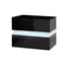 Bedside Table 2 Drawers Rgb Led Side Nightstand High Gloss Cabinet