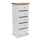 Tall Chest Of Drawers 45X32X115 Cm Solid Oak Wood