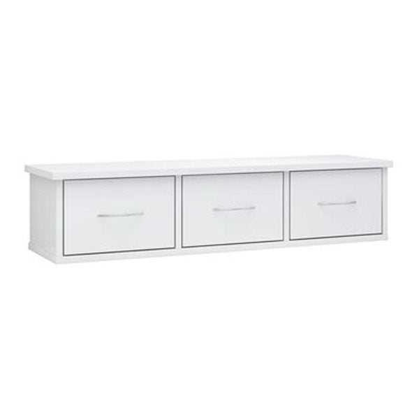 Wall Mounted Drawer Shelf High Gloss White 88X26 Cm Chipboard