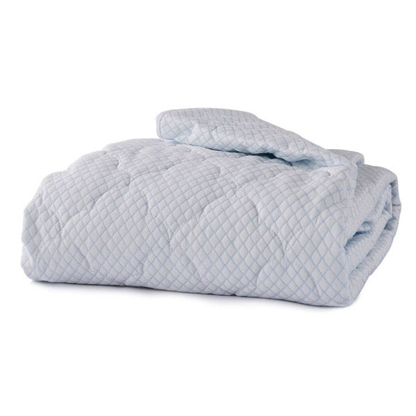 Mattress Protector Topper Cool Fabric Waterproof Cover Double White
