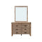 Dresser With 6 Storage Drawers In Solid Acacia And Veneer With Mirror