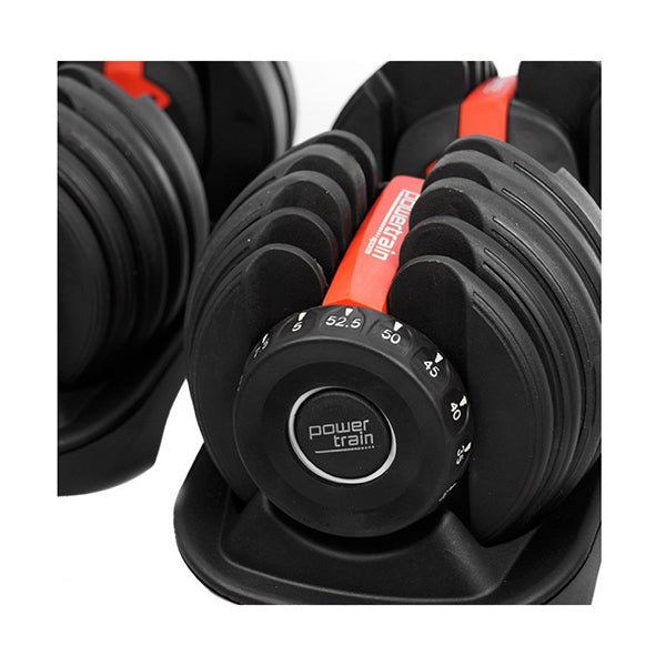 Pair Adjustable Dumbbell Set With Stand 24Kg Ea