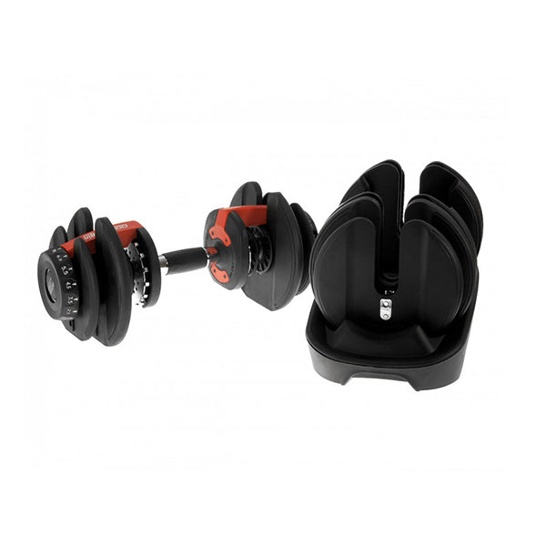 Pair Adjustable Dumbbell Set With Stand 24Kg Ea