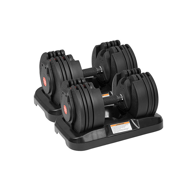 2X 20Kg Powertrain Adjustable Home Gym Dumbbells