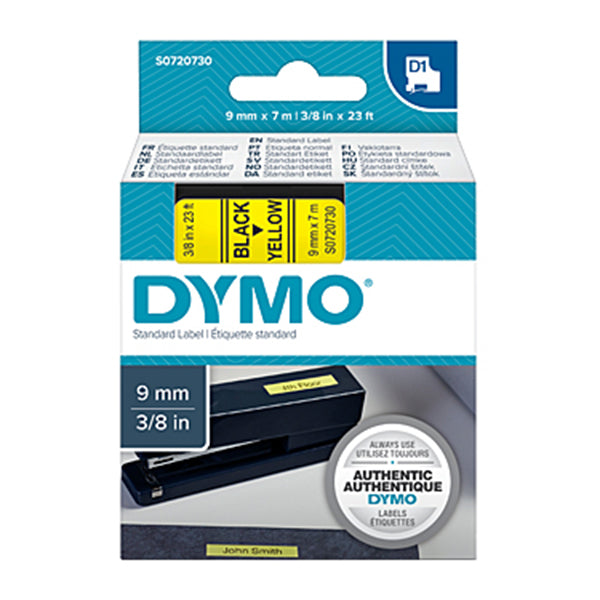 Dymo D1 Blk On Yell 9 Mm X 7 M Tape