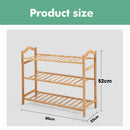 Bamboo Shoe Rack Storage Wooden Organizer Shelf Stand 3 Tiers Layers 80Cm