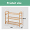Bamboo Shoe Rack Storage Wooden Organizer Shelf Stand 3 Tiers Layers 80Cm