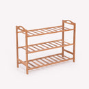 2X 3 Tier Bamboo Shoe Rack Shoes Organizer Storage Shelves Stand Shelf