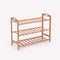 2X 3 Tier Bamboo Shoe Rack Shoes Organizer Storage Shelves Stand Shelf