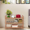 2X 3 Tier Bamboo Shoe Rack Shoes Organizer Storage Shelves Stand Shelf