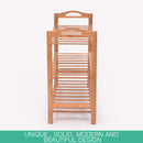 2X 3 Tier Bamboo Shoe Rack Shoes Organizer Storage Shelves Stand Shelf