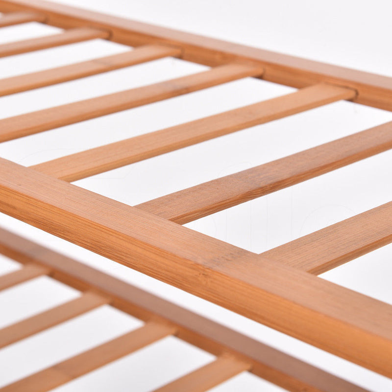 2X 4 Tier Bamboo Shoe Rack Shoes Organizer Storage Shelves Stand Shelf