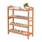 2X 4 Tier Bamboo Shoe Rack Shoes Organizer Storage Shelves Stand Shelf
