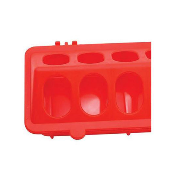 30Cm Long Poultry Feeder Feeding Trough Chicken Chick Red Plastic