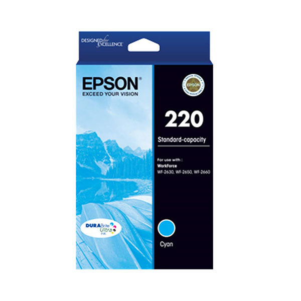 Epson 220 Std Cap Durabrite Ultra Cyan Ink Wf 2630 Wf 2650