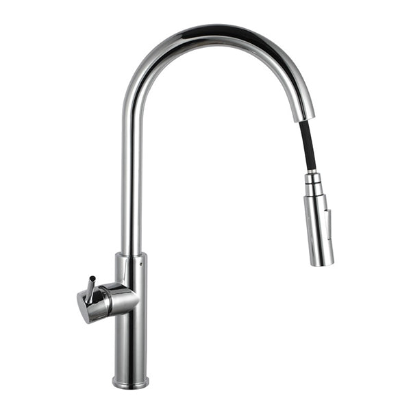 Euro Round Chrome 360 Degree Swivel Pull Out Kitchen Mixer Tap Sprayer