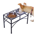 Pawz Dual Elevated Raised Pet Dog Puppy Feeder Bowl Stainless Steel Food Water Stand