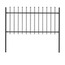 Garden Fence With Spear Top Steel 170 Cm Black