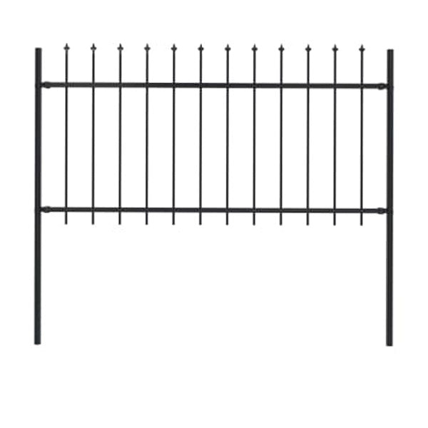 Garden Fence With Spear Top Steel 170 Cm Black