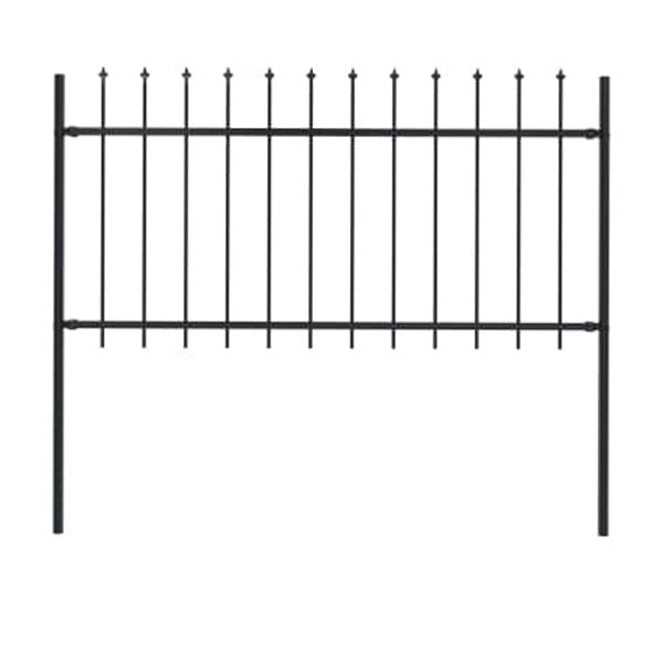 Garden Fence With Spear Top Steel 170 Cm Black