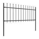 Garden Fence With Spear Top Steel 170 Cm Black