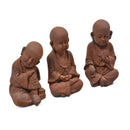 3 Piece Buddha Figurine Rust