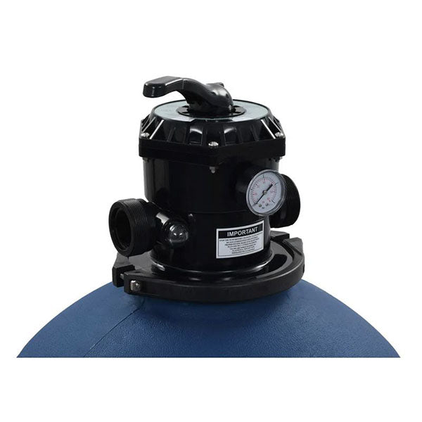 Pool Sand Filter With 6 Position Valve Blue 660 Mm