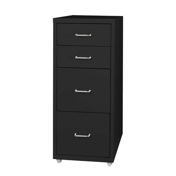 4 Tier File Cabinet Steel With Drawers Black