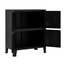 Filing Cabinet With 4 Doors Industrial Black 75X40X80 Cm Steel