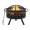 Rustic Fire Pit With Poker 76 Cm Xxl Steel