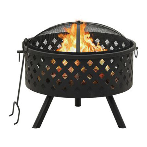 Fire Pit With Poker 68 Cm Xxl Steel