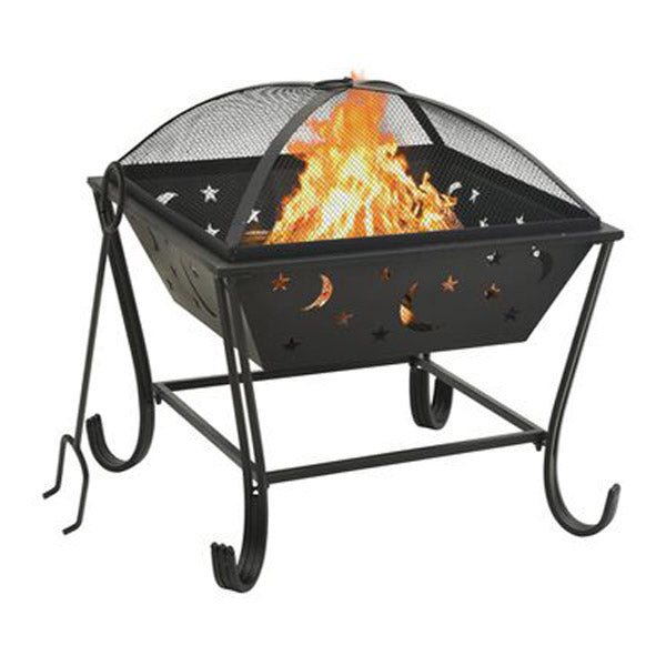 Fire Pit With Poker 62 Cm Xxl Steel