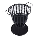 Garden Fire Pit Basket With Bbq Grill Steel 475 Mm