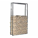Firewood Rack Black 100X25X200 Cm Steel