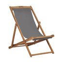 Folding Beach Chair Solid Teak Wood Grey