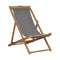 Folding Beach Chair Solid Teak Wood Grey