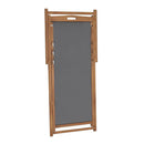 Folding Beach Chair Solid Teak Wood Grey