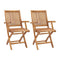 Folding Garden Chairs 2 Pcs Solid Teak Wood 56X58X88 Cm