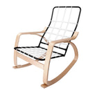 Birch Plywood Fabric Lounge Rocking Chair w/ Foot Stool