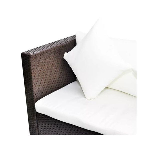 4 Piece Garden Lounge Set With Fibre Cotton Filling Cushions Rattan