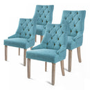 French Provincial Oak Leg Chair Amour Blue