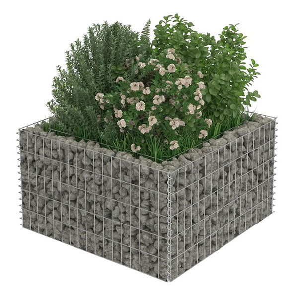 Gabion Raised Bed Galvanised Steel 90X90X50 Cm