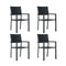 Garden Chairs 4 Pcs Black Plastic Rattan Look