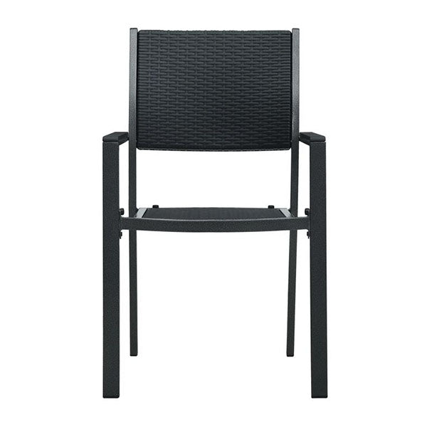 Garden Chairs 4 Pcs Black Plastic Rattan Look